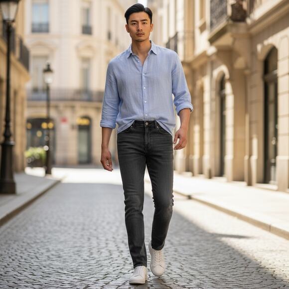 Express Other - Express Men’s Modern Straight Jeans Gray Black Wash Size 8L Slim Fit